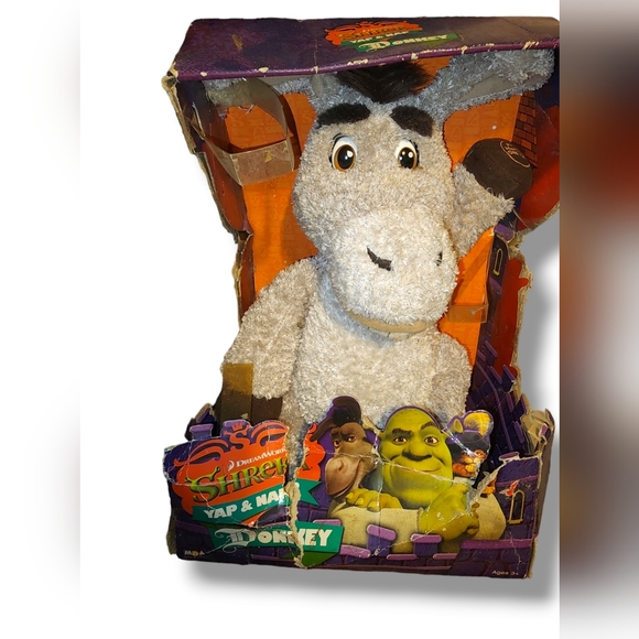 RARE 2007 SHREK THE THIRD YAP & NAP DONKEY 13" TALKING PLUSH TOY - Picture 1 of 4
